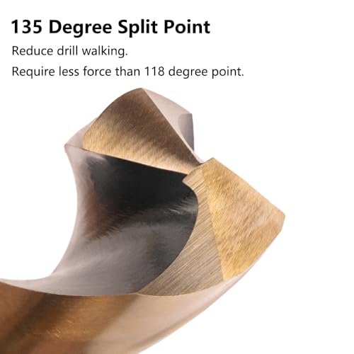 Cobalt Extra Long Drill Bits Set(5PCS), M35 High Speed Steel Extension Drill Bit, 12" Deep Hole Drilling for Stainless Steel, Plastic and Wood - size: 5PCS(1/8"-3/8")