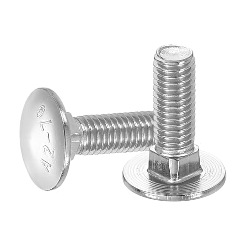 uxcell 20Pcs Carriage Bolts, M8 x 25mm Stainless Steel 18-8 (304) Round Head Square Neck Screws Bolt Screw for Fastening Accessories - Silver - color: Silver, size: M8 x 25mm
