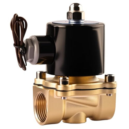 Electric Solenoid Valve 3/8" 24V DC Brass Normally Closed - Compatible with Water, Air, Diesel, Gas - Replaceable VITON Seal - Compact Direct Acting - color: 24VDC, size: 3/8"NPT