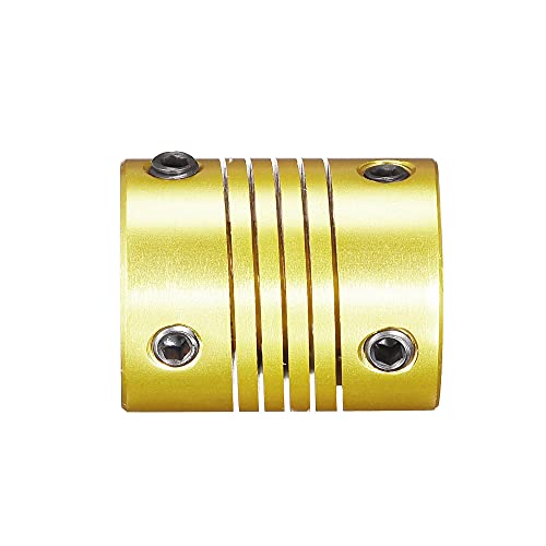 uxcell 5 Pcs 5mm to 4mm Aluminum Alloy Shaft Coupling Flexible Coupler L25xD20 Golden Tone - color: Golden Tone, size: 5mm to 4mm