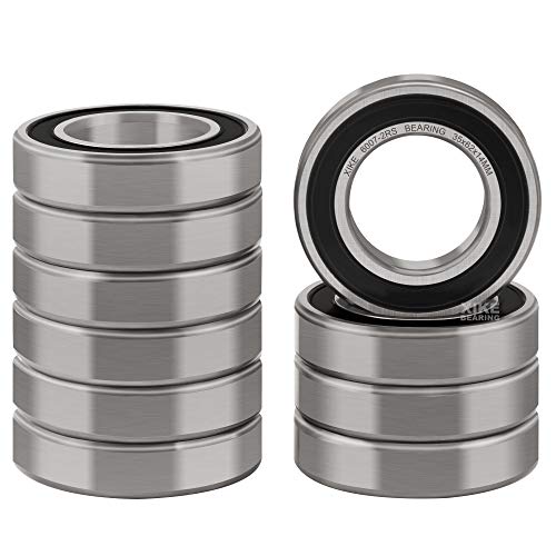 XIKE 6007-2RS Sealed Deep Groove Ball Bearings, 35x62x14 mm, 10-Pack - size: 6007-2RS - 35x62x14 mm