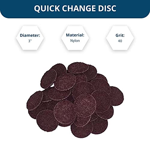 Benchmark Abrasives 3 Inch Sanding Discs Quick Change Nylon Surface Conditioning Discs, Drill & Die Grinder Sanding Disc Rust Remover for Metal Paint Stripper, Polishing - (25 Pack), Mixed Grit