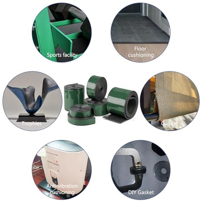 HooTown Adhesive Solid Rubber Strips, Self Neoprene Rubber Sheet Rolls Seal - size: 8”Wide x 120”Long, style: 1/8" Thick Adhesive
