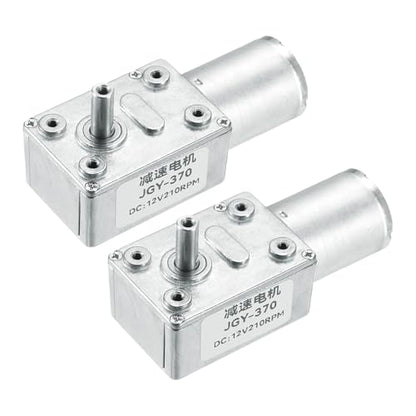 MECCANIXITY 2 Pcs DC 12V 210 RPM Reversible Worm Geared Motor Reducer Motor 6mm D Shape Shaft High Torque Gear Box Reduction Electric Motor for Sweepers, Printers, Ovens - style: 210 RPM