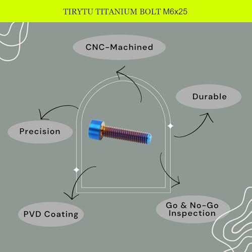 M6x25 Titanium Bolts Hex Socket Cap Screw, Burnt Blue, 4PC - color: Burnt Blue, size: M6X25