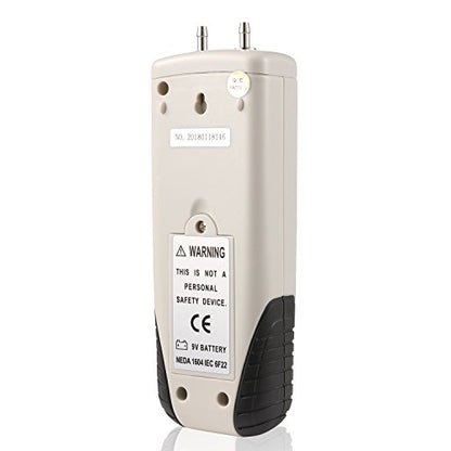Digital Manometer, Dual Port Air Pressure Meter Pressure Gauge HVAC Gas Tester, Large LCD Display with Backlight, Basic - style: Basic