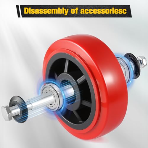 8 Inch Wheels，Heavy Duty Replacement Wheels,Caster Set of 4 Load 5000 Lbs - size: 8 INCH