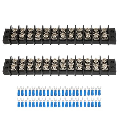 2Pcs 12 Circuits Dual Row Screw Terminal Strip with 66Pcs Connector - style: 12 Circuits