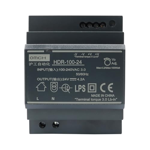 HDR-100-24 DIN Rail Switching Power Supply 24V 4.2A 100W
