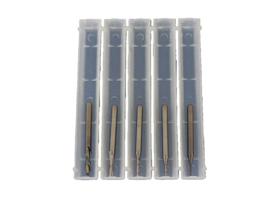TMAX 5p Carbide Downcut Inlay Router Bits, 1/32"-1/8" Cutting, 1/8" Shank - size: 5pc assorted