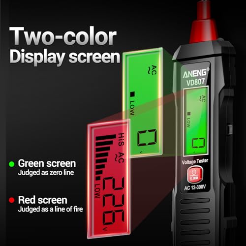 ST181 Clamp Meter with VD807 Non Contact Voltage Tester Measures AC Current, AC/DC Voltage,Capacitance, Resistance, Diodes, Continuity Frequency Backlight Electrican Tools,Pocket-Sized Pen Test