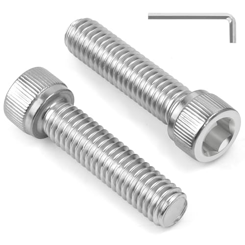 15 PCS 3/8-16 x 1 Hex Socket Head Cap Screws Bolts, Allen Socket Drive, Bright Finish, 304 Stainless Steel 3/8 inch Allen Bolt, Fully Machine Thread - color: Silver, size: 3/8"-16 x 1"
