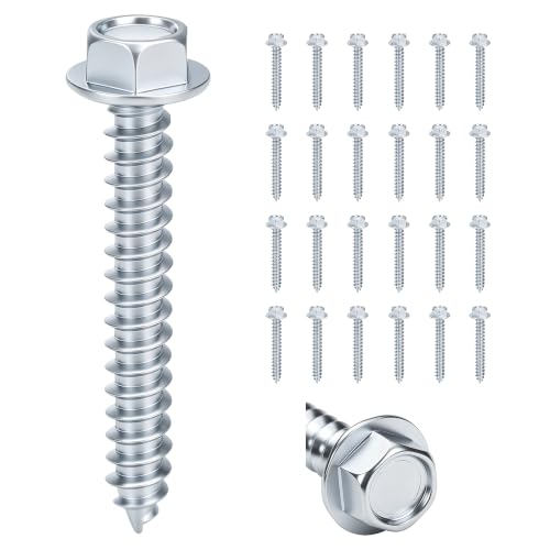 5/16" x2-1/8 Hex Head Self Tapping Screws 25 PCS,8.8 Carbon Steel - color: Silvery, size: Self Tapping 25 pcs