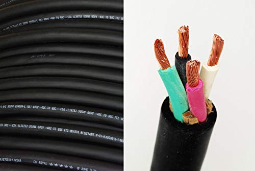 2/4 SOOW Wire Cord Cable Portable Power 2 Gauge 4 Conductor (450FT) 600V - size: 450FT