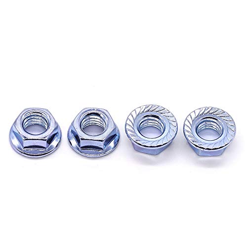 7/16"-14 UNC Serrated Flange Hex Locknuts Lock Nuts, Zinc Plated Carbon Steel, 11/16" Hex Drive, 20 PCS - size: 7/16"-14