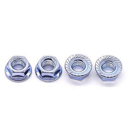 7/16"-14 UNC Serrated Flange Hex Locknuts Lock Nuts, Zinc Plated Carbon Steel, 11/16" Hex Drive, 20 PCS - size: 7/16"-14
