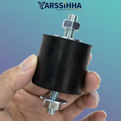 Yarssihha 4 Pack M8 Anti-Vibration Rubber Isolator Mounts, 40x40mm Rubber Studs Shock Absorber, Cylindrical Vibration Isolators for Diesel Engines, Air Compressors, Vibration Motor - size: D40*H40mm