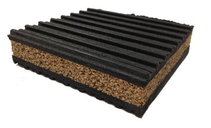 4 Pack of Anti Vibration Pads 4" x 4" x 7/8" Rubber/Cork Vibration isolation pads - size: 4" X 4" X 7/8"
