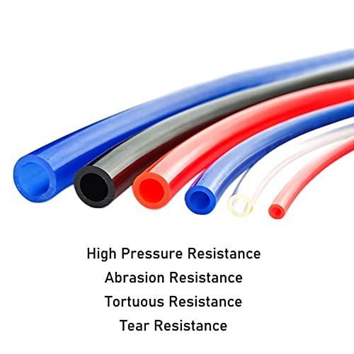 Pneumatic Tubing 1/4" Tube OD, 32.8 Feet Black PU Air Hose - color: Black, size: 1/4" OD - 32.8 Feet