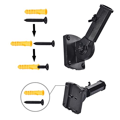 Stainless Steel Flag Pole Holder Heavy Duty Multi-Position Flag Pole Bracket Multi-Angle Adjustment Wall mounting Bracket for 1 inch Flag Pole (Black) - color: black
