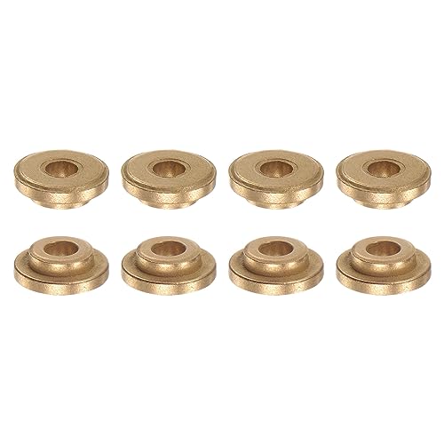 HARFINGTON 8pcs Flange Bearing Sleeve 4mm Bore 8mm OD 4mm Length 2mm Flange Thickness Bronze Bushing Self Lubricating Bushings Sleeve for Industrial Equipment - size: 4mm x 8mm x 4mm