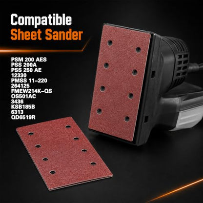 75 PCS 1/3 Sandpaper Sheets 80 Grit 8 Hole - color: GRIT 80