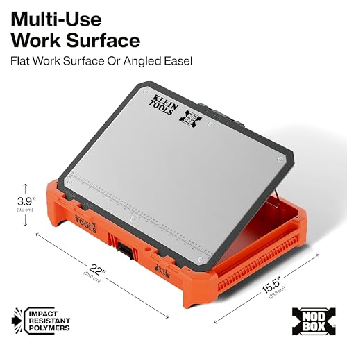 Klein Tools 54826MB MODbox Tray Work Top, Portable Worktop Surface, Multi-Use Workbench Top, Stainless Steel, Modular Work Surface - size: Tray Top