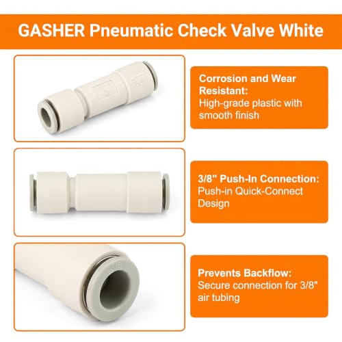 GASHER 4PCS 1/4OD Pneumatic Check Valve AKH 06-00 White - size: 1/4" OD