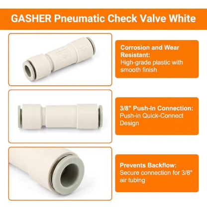 GASHER 4PCS 1/4OD Pneumatic Check Valve AKH 06-00 White - size: 1/4" OD