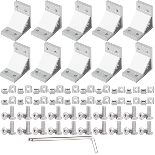 10Set 2040 Corner Bracket Connector for 2040 Aluminum Extrusion Accessories Silver(3653 10Set) - color: Silver, size: 2040 10 Set A