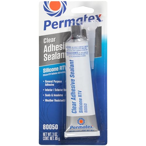 Permatex 80050 Clear RTV Silicone Adhesive Sealant, 3 oz - size: Pack of 1