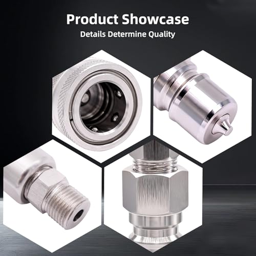 2PCS M14 to M16 Hydraulic Quick Connect Adapter, Metric M14 Female M16 Male Hydraulic Fitting for AGT Mini Excavator Hydraulic Hose