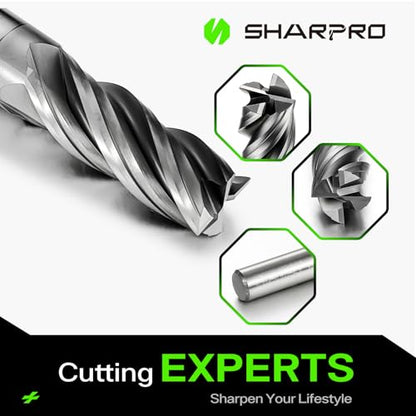 5/16 Inch Shank Carbide Square End Mill, 4 Flute CNC End Mills, Heat-Resistant Metal Endmill Suitable Alloy Steel, Stainless Steel, Various Cast Iron（5PCS） - size: 5/16 in(4 Flute)