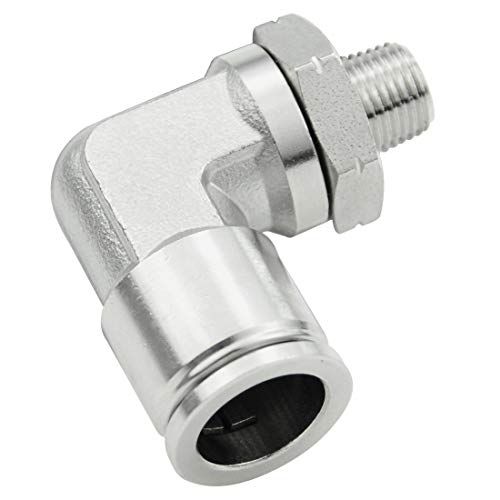 Beduan Push to Connect Fitting Elbow, 3/8" Tube OD x 1/8" NPT Male 90 Degree Elbow Adapter 304 Stainless Steel Air Union Fitting - size: 3/8"Tube OD-1/8"NPT, style: 1Pc