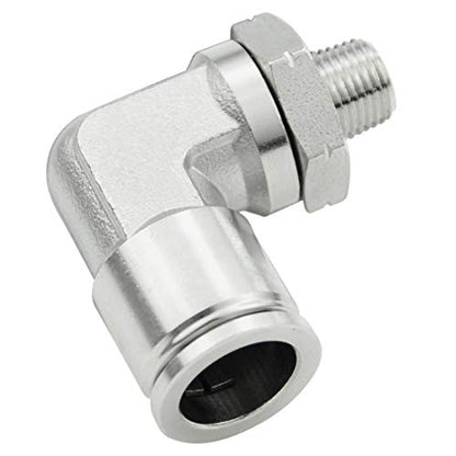 Beduan Push to Connect Fitting Elbow, 3/8" Tube OD x 1/8" NPT Male 90 Degree Elbow Adapter 304 Stainless Steel Air Union Fitting - size: 3/8"Tube OD-1/8"NPT, style: 1Pc