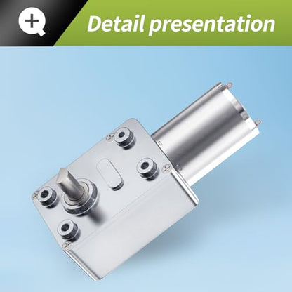 Turbo Worm Geared Motor High Torque Turbine Worm Gear Box Reduction Motor 6mm Shaft (DC 6V 40RPM) - size: DC 6V 40RPM
