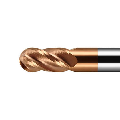 5PCS 1/8" Carbide Ball Nose end Mill Bits Set- 1/8" Shank Dia,1-1/2'' Oal - 4 Flutes TISIN Coated - for Alloy Steels, Hardened Steels - size: 1/8 in