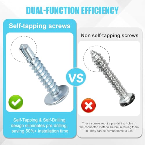 Enclosed Trailer Screws Self Tapping Silver 100 Pack #10 x 1 Inch - color: Silver, size: #10 x 1 Inch