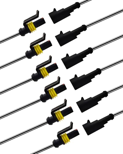 14AWG 1 Pin Waterproof Electrical Connector Quick Connect 6 Pack - size: 1 Pin