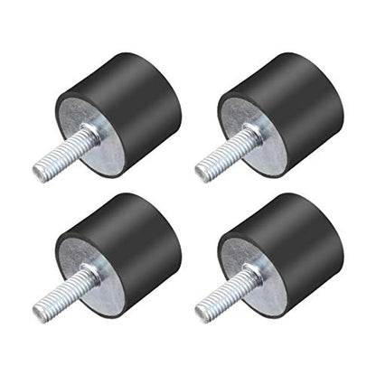 uxcell M6 Thread Rubber Mounts,Vibration Isolators,Cylindrical Shock Absorber with Studs 25 x 20mm 4pcs - size: M6x25x20mm