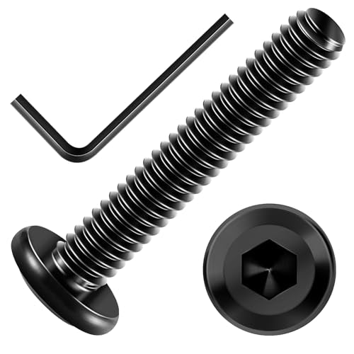 20Pcs 1/4 Bolts, 1/4-20 x 1-1/2" Flat Head Hex Socket Head Cap Screw Bolts, 1/4 Screws 304 Stainless Steel Furniture Screws Full Thread, Black Oxide & Hex Spanner by Mywish - size: 1/4-20 x 1-1/2"
