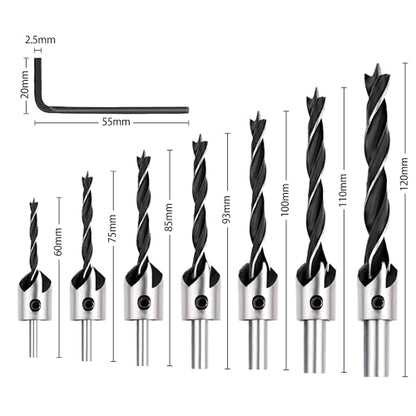 7Pcs HSS Countersink Drill Bits Set - size: 7pcs