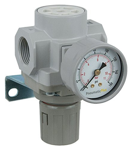 PneumaticPlus SAR400-N06BG Compressed Air Pressure Regulator, 3/4" NPT - size: 3/4" NPT