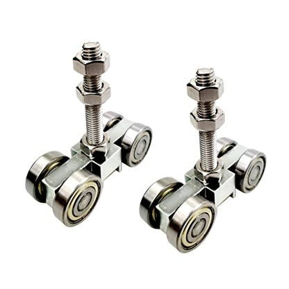 SIWOOD 4-Wheel Strut Channel Trolley 2 Pack, 800 LBS Load Capacity, Fits 1-5/8" Channel, Anti-Jam Groove, Quiet Bearings, M10 304 Stainless Steel Hardware for Indoor or Outdoor Use