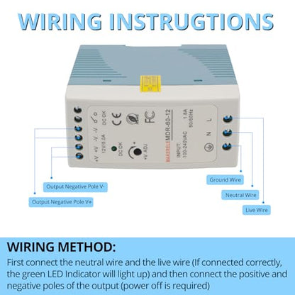 MAKERELE MDR 12V DIN Rail Power Supply 60W - style: 60W-12V