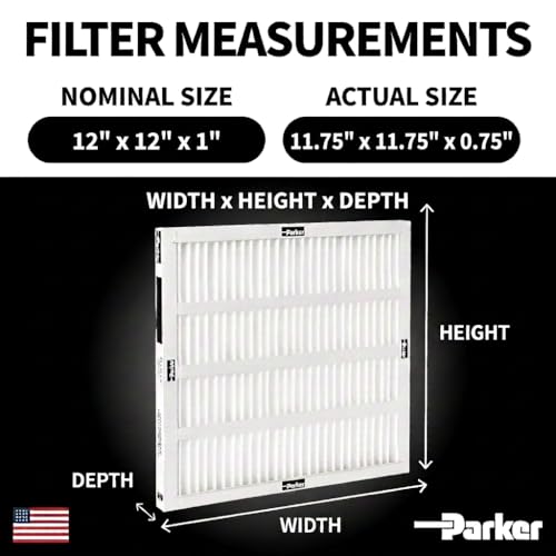 Parker 12x12x1 MERV 8 Xtreme Plus Pleated HVAC Air Filter. 6 Pack - style: 12 x 12 x 1