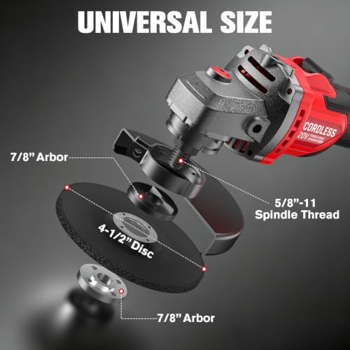 20V Cordless Angle Grinder, Compatible with Milwaukee M18 Battery