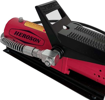 HEROSON High Pressure Pneumatic Pump, 10,000 PSI, 0.7L Reservoir, NPT 3/8" Oil Outlet, NPT 1/4" Inlet, Foot Operated Air Hydraulic Pump - color: red