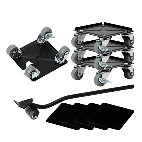 Furniture Movers with Wheels & Furniture Lifter Set, 360° Rotation Wheels Double Bearing Roller Mute，Easy to Moving Heavy Furniture - color: Square