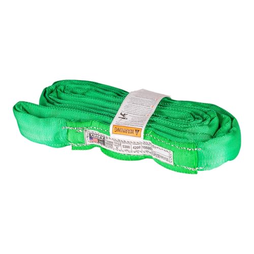 Flexi-Grip Green 8 ft Endless Round Sling, 5,300 lb. Vertical Capacity, Heavy Duty Lifting Sling, USA Made - color: 02 Green - Vertical Capacity 5,300 lbs, size: 8FT